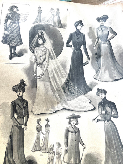 Winter Elegance + Wedding Dress 125 Years Ago in the February 3rd 1901  French Le Petit Echo de la Mode