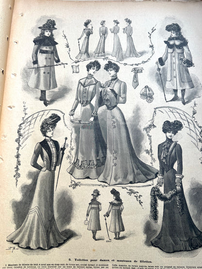 The Most Elegant Fashions in the February 24th 1901  French Le Petit Echo de la Mode