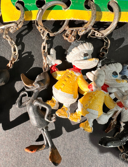 9 Vintage Cartoon Character Keyrings