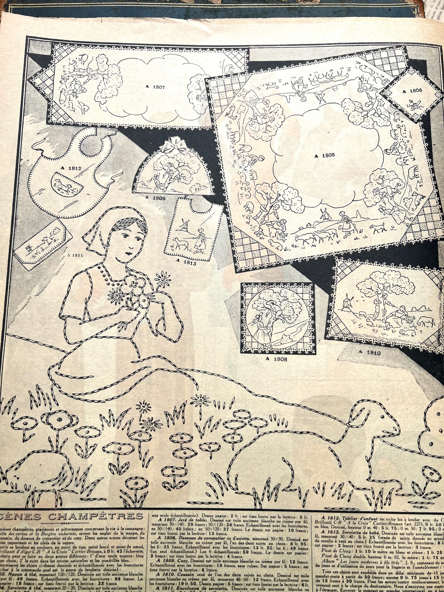 Flirting With The Boys on Front Cover of April 1929 French Paper Le Petit Echo de la Mode