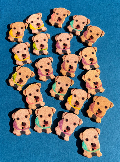 21 Wooden Puppy 3cm Buttons