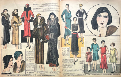 Flirting With The Boys on Front Cover of April 1929 French Paper Le Petit Echo de la Mode