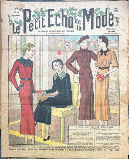Wedding + Winter Sun Outfits in 9th February 1936 French Fashion Paper Le Petit Echo de la Mode
