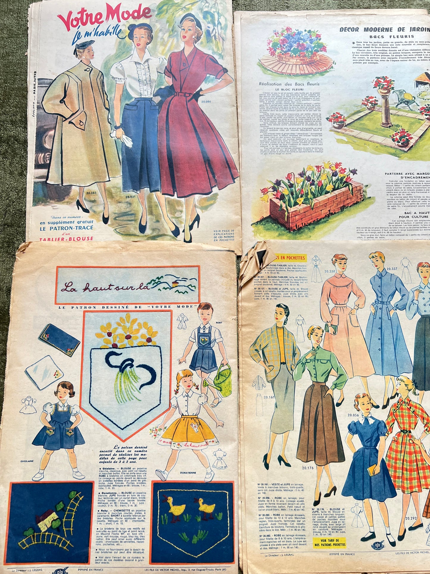 4 French Women's Magazines from 1952,3,4 + 7