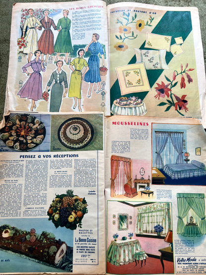 4 French Women's Magazines from 1952,3,4 + 7