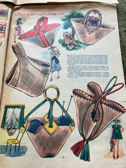 4 French Women's Magazines Votre Mode from 1952 incl. Crafts