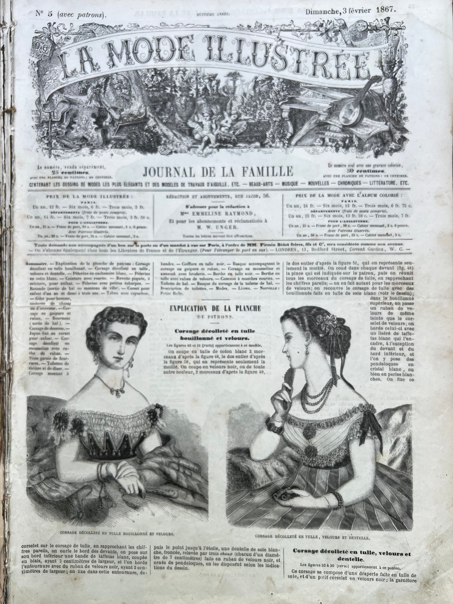 Fascinating Fashion Details from 159 years ago in 3rd February 1867 French La Mode Illustree