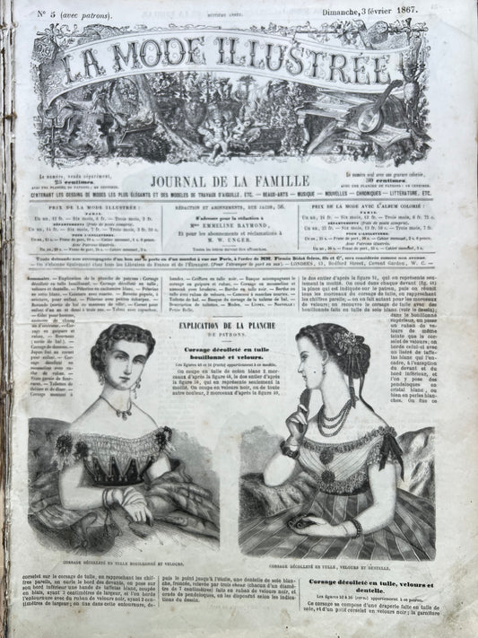Fascinating Fashion Details from 159 years ago in 3rd February 1867 French La Mode Illustree