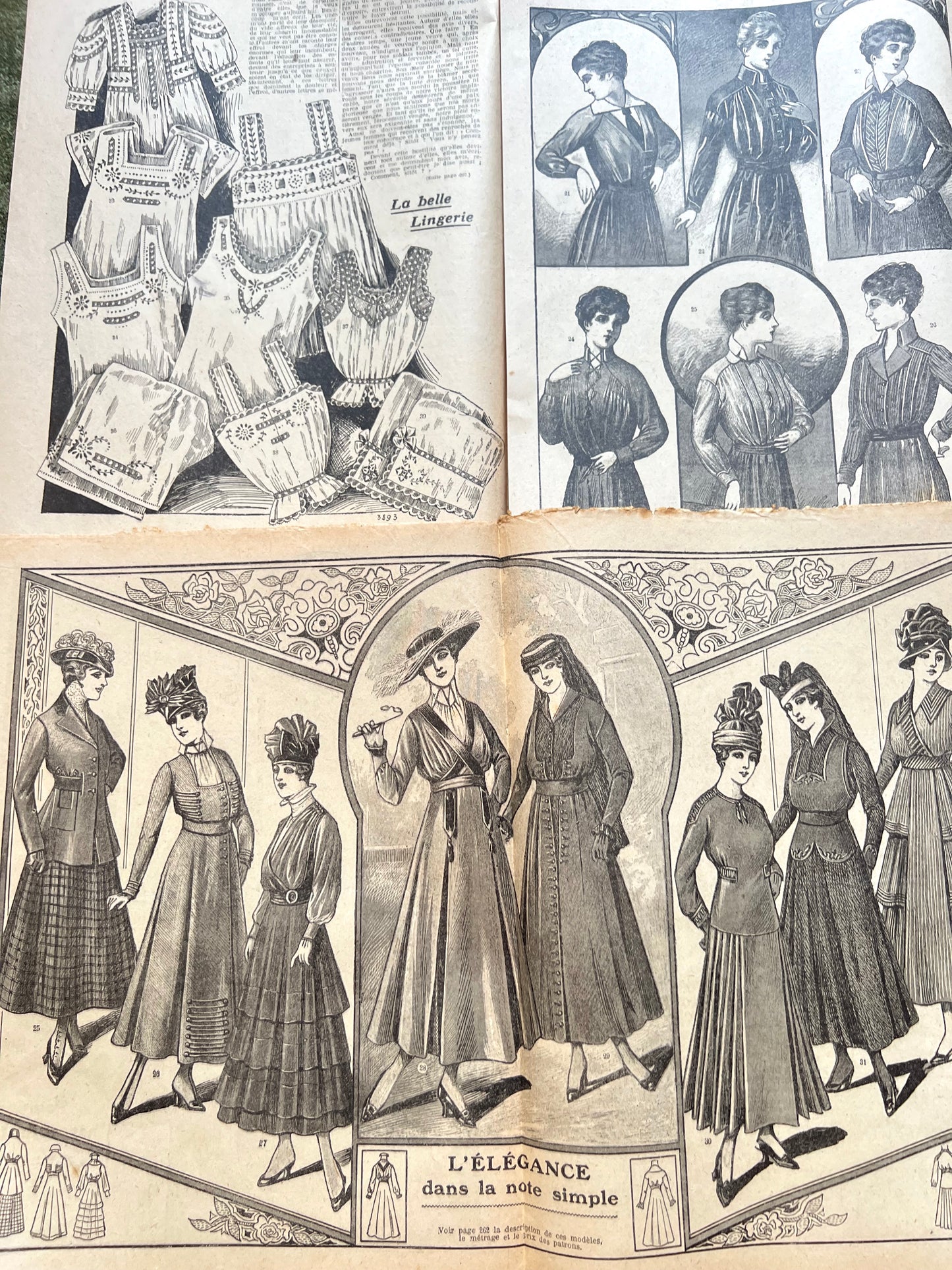 3 French Women's Magazines La Mode from 1916 Including Crafts and Patterns