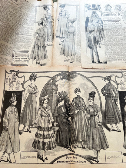 3 French Women's Magazines La Mode from 1916 Including Crafts and Patterns