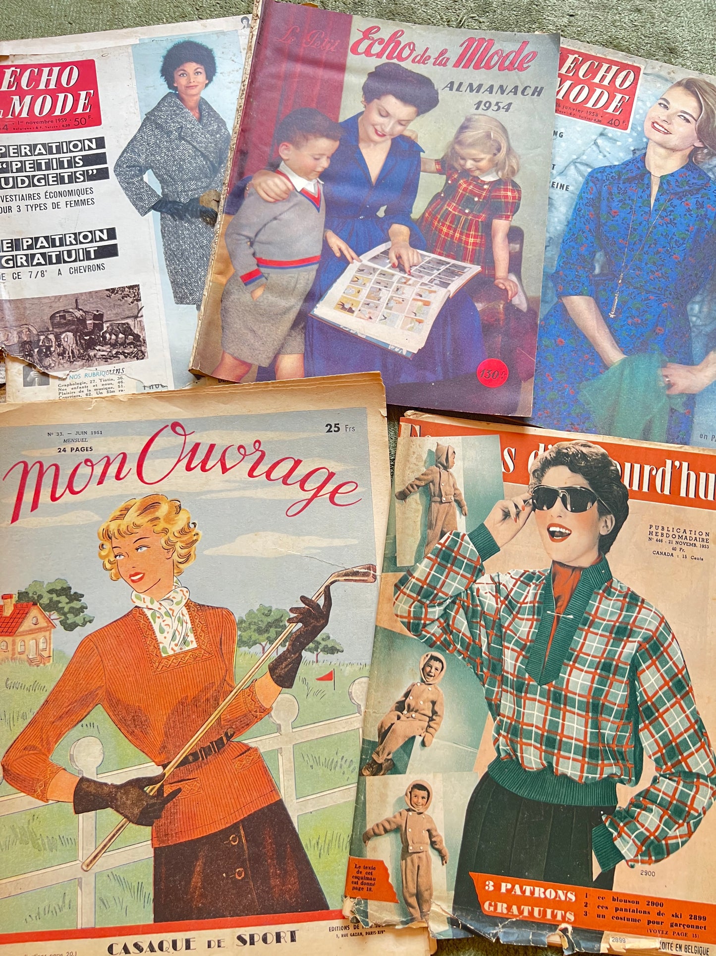 5 French Women's Magazines from the 1950s - Perfect for Crafting