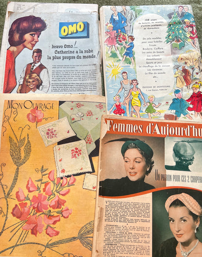 5 French Women's Magazines from the 1950s - Perfect for Crafting