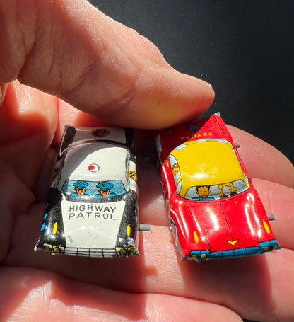 Set of 4 Japanese 1960s TIN CARS 35mm long