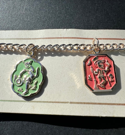 Happy Dancing Characters Vintage Bracelet on Original Card