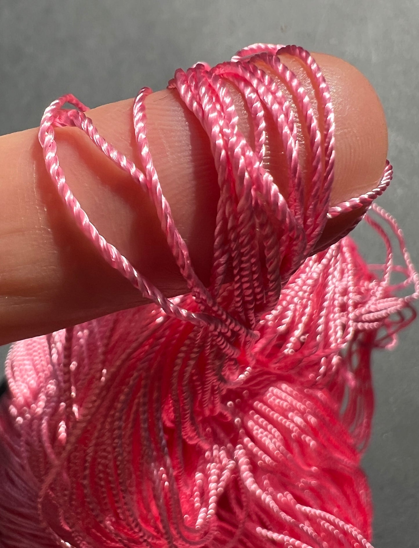 Big Skein of Bright Pink 1/2mm Silky Vintage Rayon Thread - Crochet, Embroidery, Textile Art  Etc