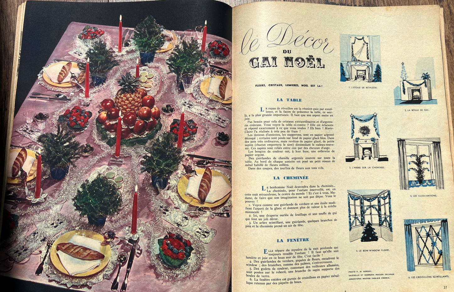 December 1938 MARIE CLAIRE with Christmas Present and Decorating Ideas etc