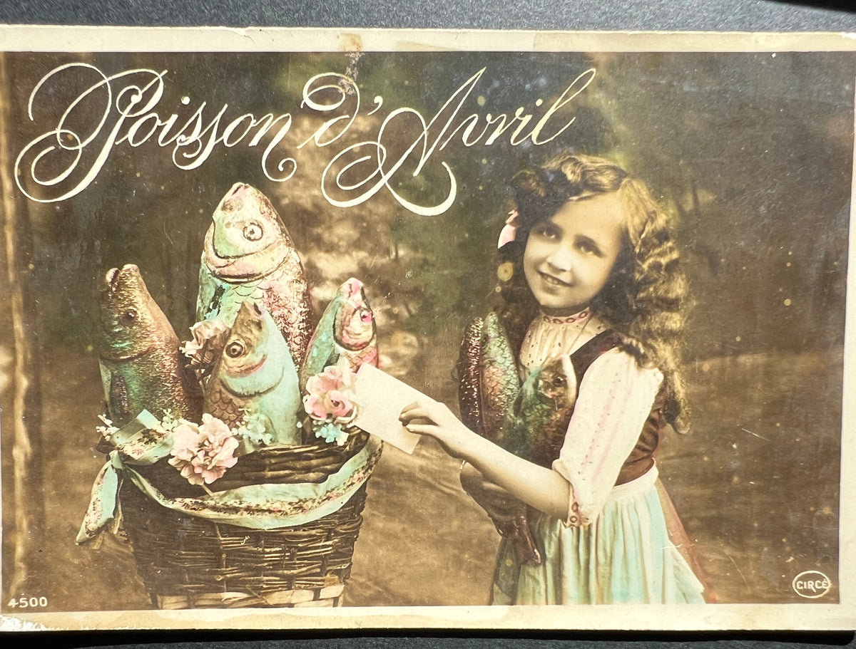 Children + Their Fish .. 3 French Poisson d'Avril Postcards