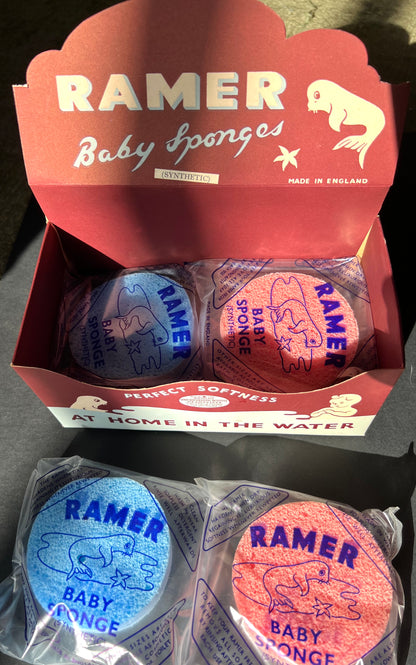 A Vintage Shop Display Box of 6 Ramer Baby Sponges. Made in England. Or individual Sponges...