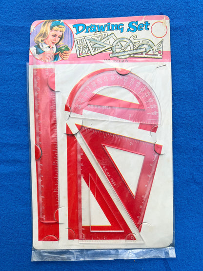1960s Four Piece Drawing Set Made in Hong Kong