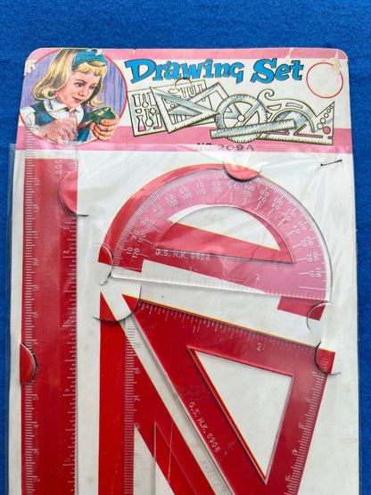 1960s Four Piece Drawing Set Made in Hong Kong