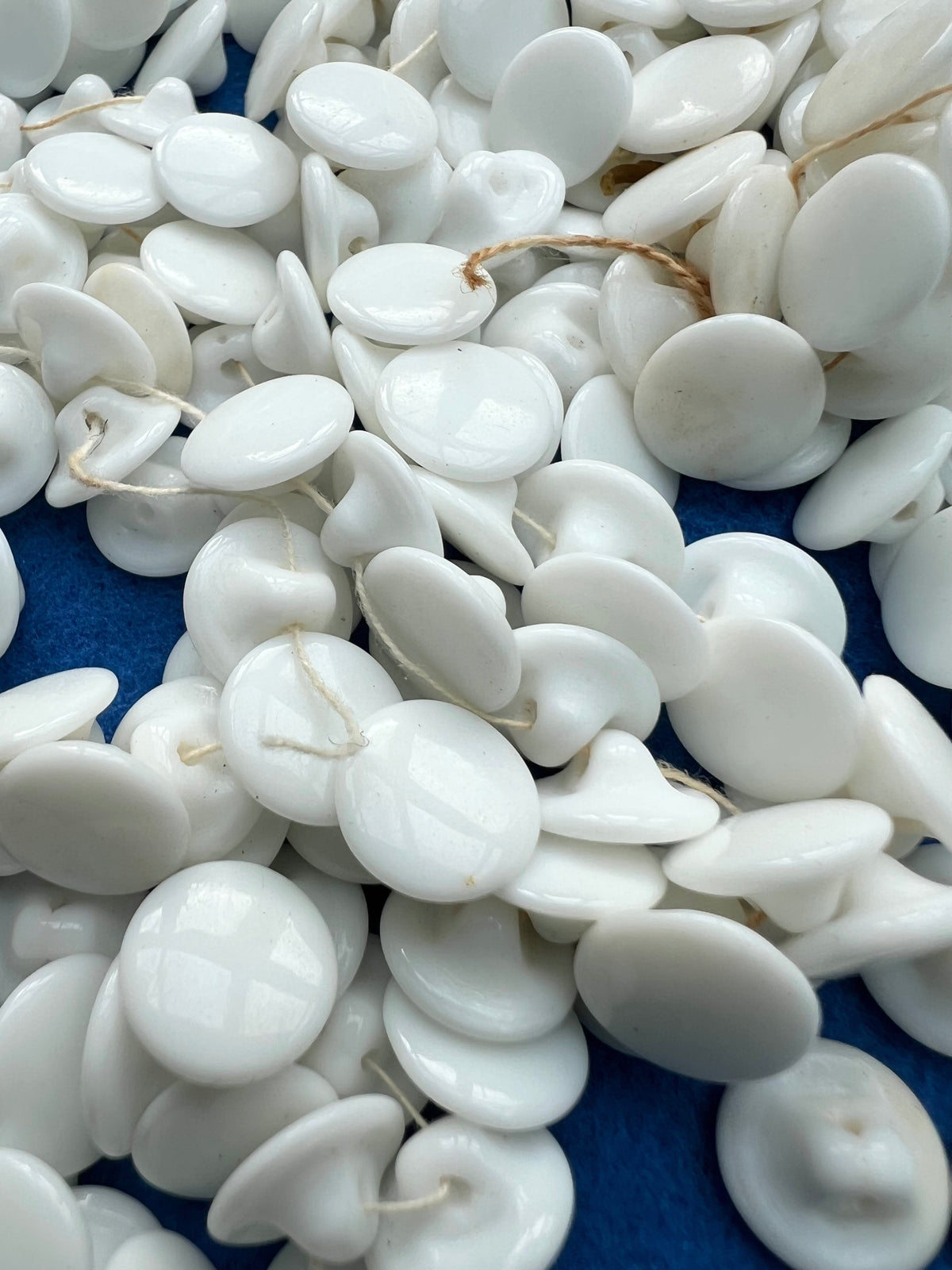 Aprox 480 Vintage Czechoslovakian White Glass 1cm Buttons