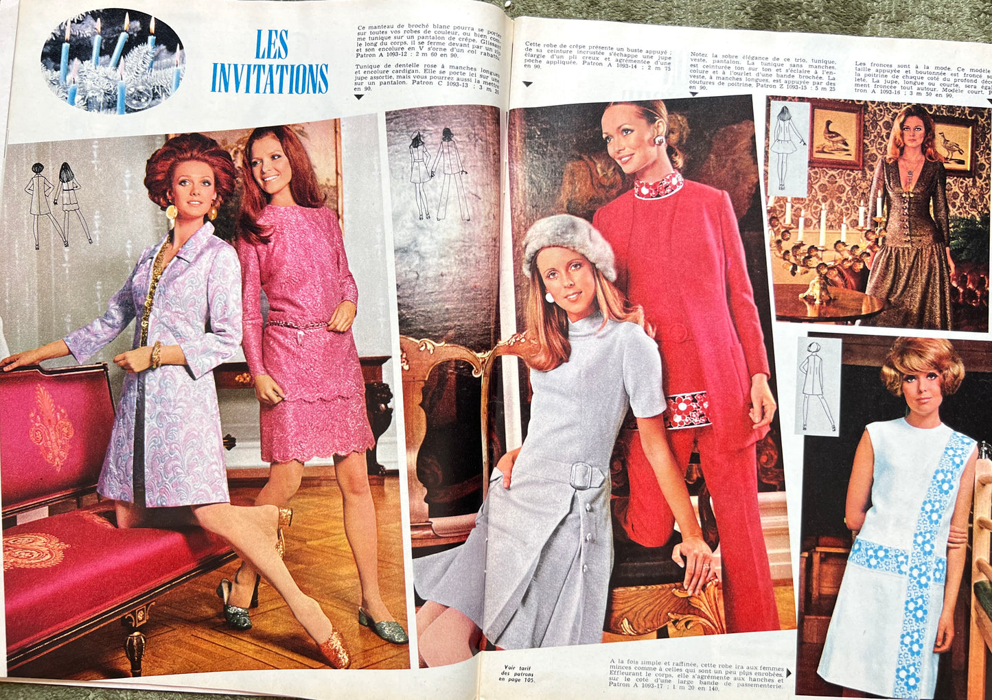 December 1969 edition of French Modes de Paris incl. Christmas Decoration and Clothing Patterns