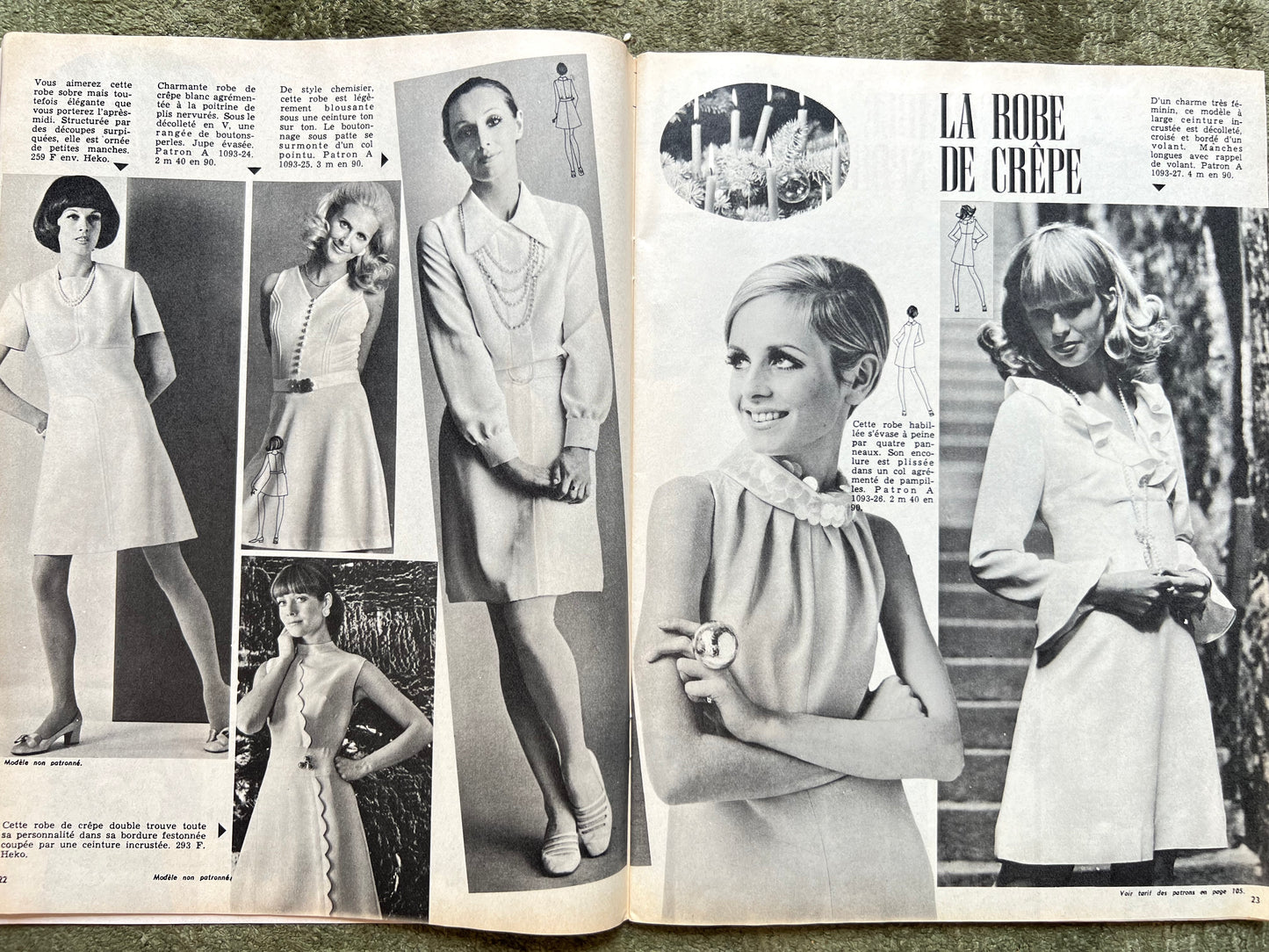 December 1969 edition of French Modes de Paris incl. Christmas Decoration and Clothing Patterns