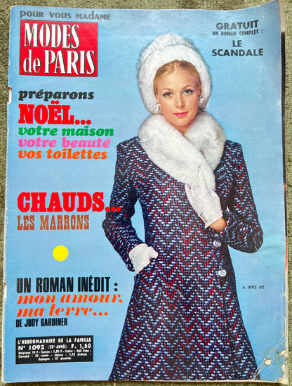 Christmas 1969 edition of French Modes de Paris incl. Christmas Decoration and Clothing Patterns