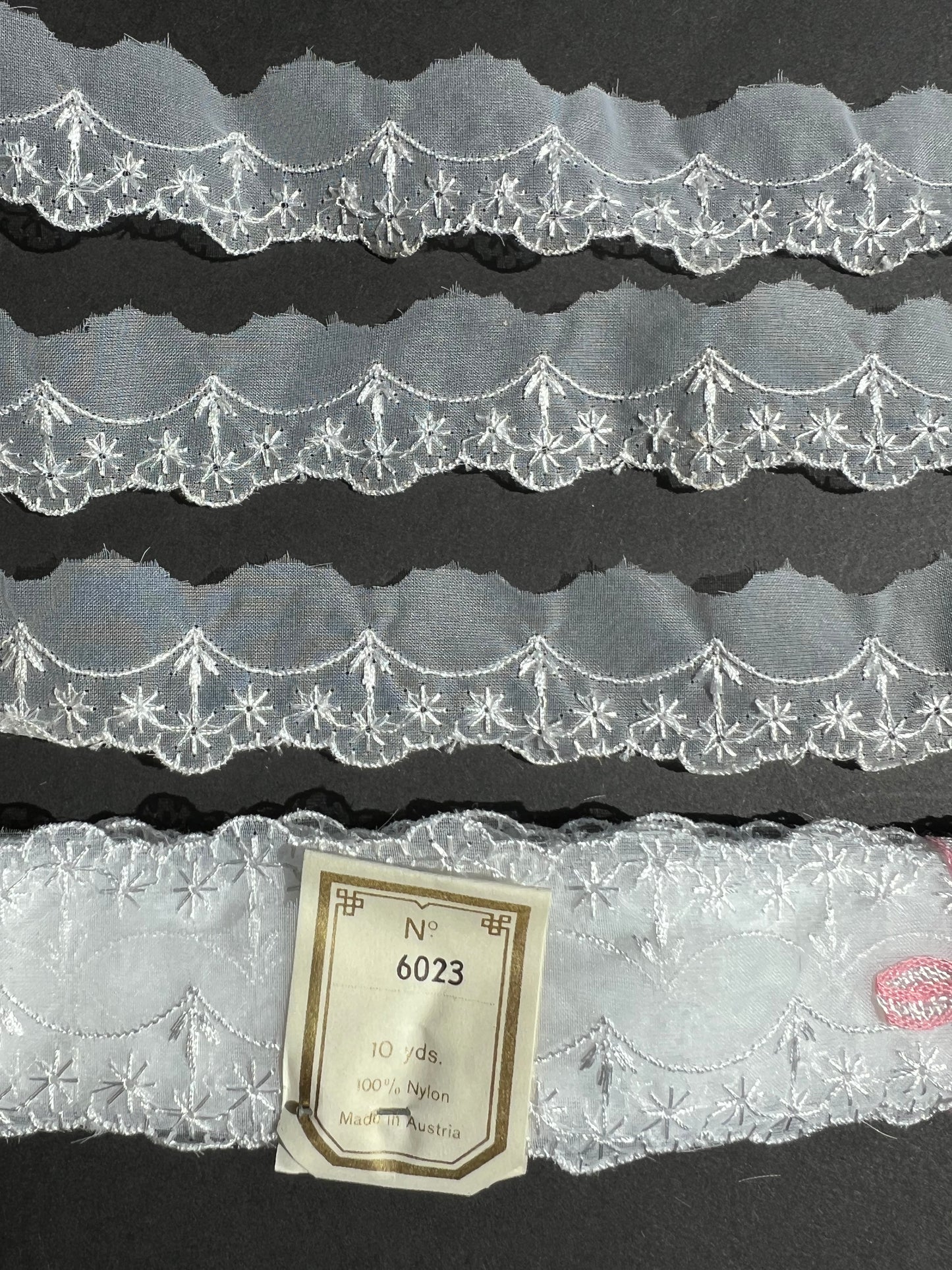 Job Lot of 7 Unused Bundles 70m of Genuine Vintage Austrian Pretty Lace Trim