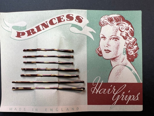 Elegant 1940s "PRINCESS" HAIR GRIPS  Made in England