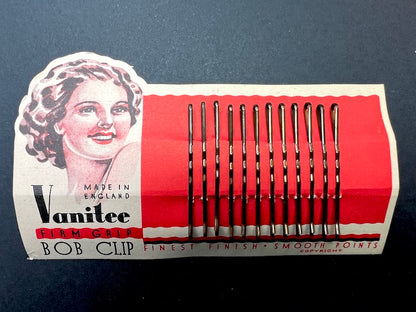 Happy 1940s "Vanitee" BOB CLIP FIRM GRIPS  Made in England