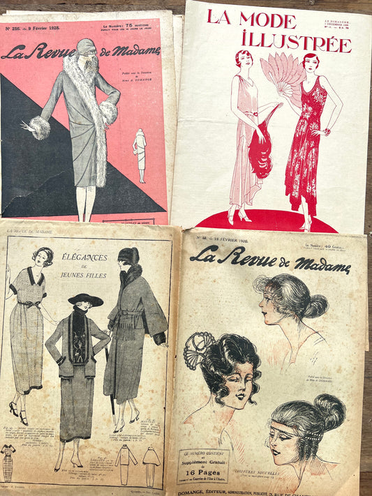 3 French 1920s Magazines - Bit Grubby or Damaged