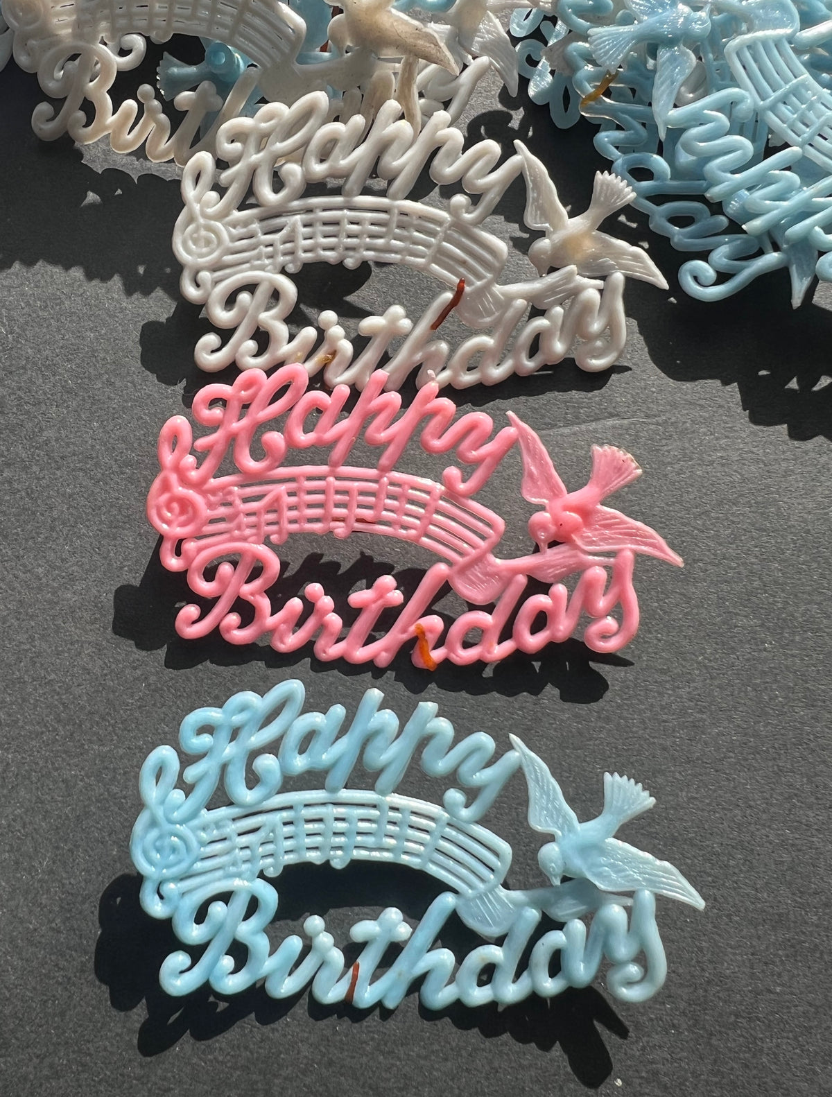 50 Vintage "Musical" Bird HAPPY BIRTHDAY Cake Toppers  - Bit Grubby.
