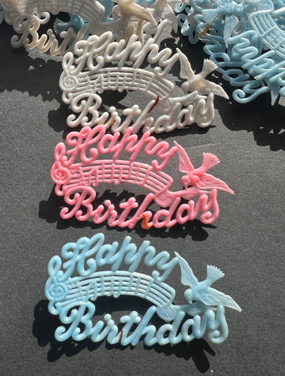 50 Vintage "Musical" Bird HAPPY BIRTHDAY Cake Toppers  - Bit Grubby.
