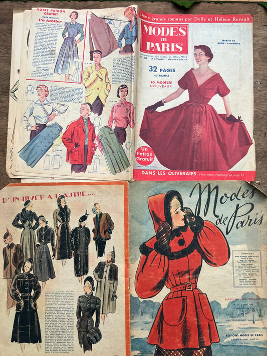 2 French 1940s Magazines - Bit Grubby or Damaged