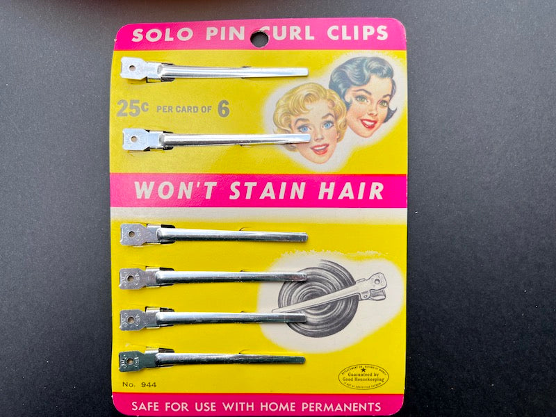 Original Card of 1950s SOLO PIN CURL CLIPS