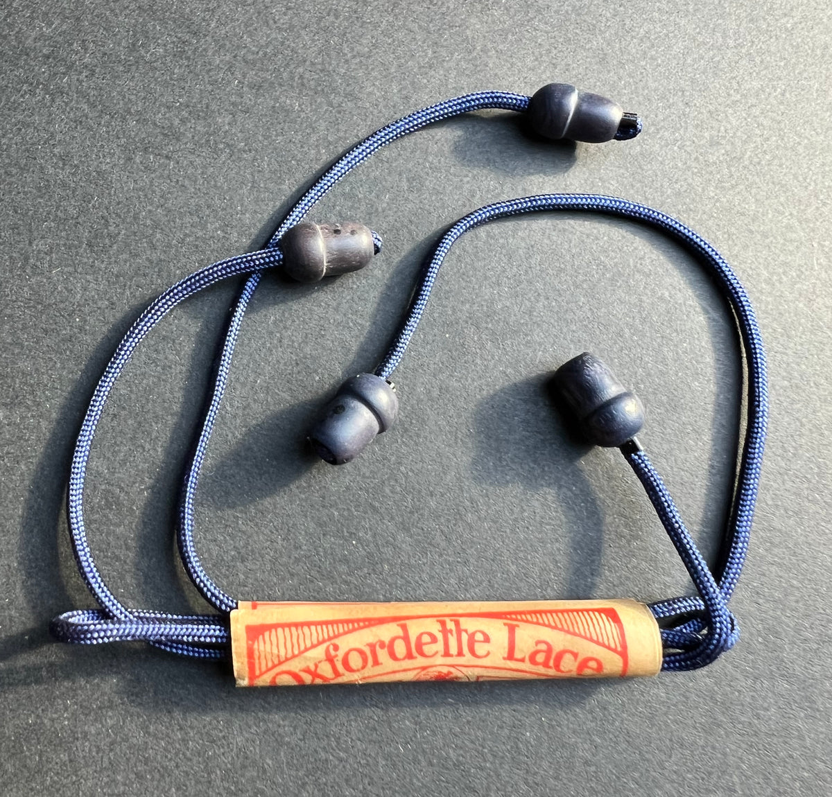 Rare + Unused  Pair of Vintage Blue Oxfordette Shoelaces