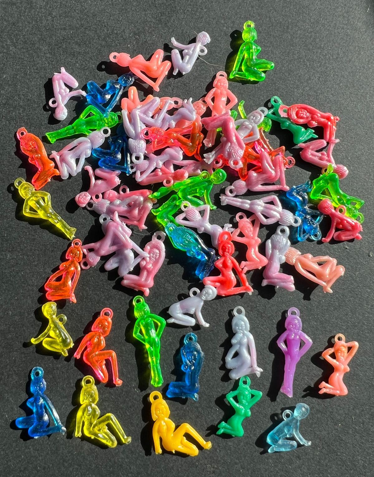 61 Neon Risque Burlesque Vintage Naked Lady Charms