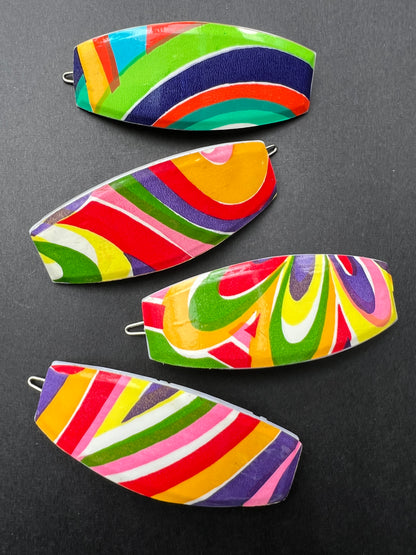 Big Psychedelic 1960s Hair Clips