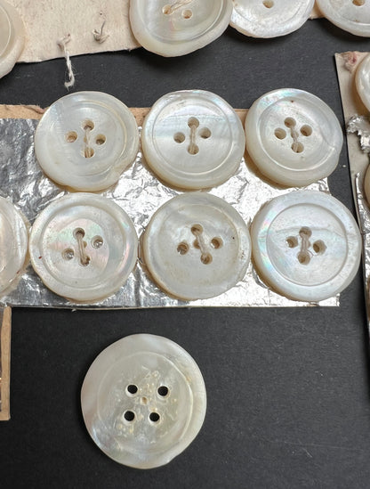 4 Part Sheets Wonderfully Irregular Hand Cut 1.8 - 2.2cm Vintage Mother of Pearl Buttons