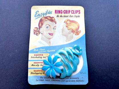 1940s Easyfix Ring-Grip Clip "for the Latest Hair Styles..Pony Tails, Chignons.."