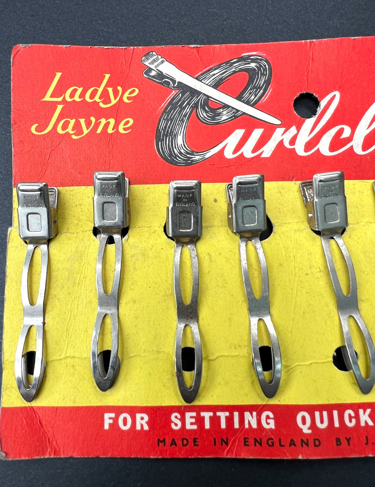 Sheet of 9 Vintage CURLCLIPS Made in England