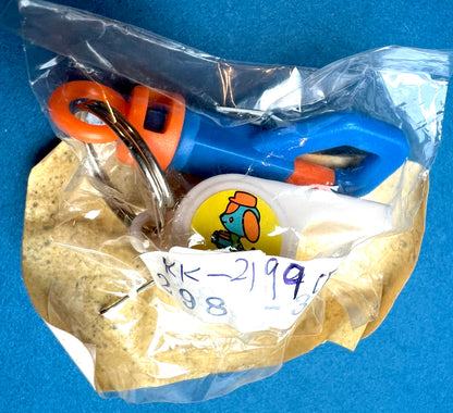 Toy Whistle Keyring with Big Clip - Vintage Hong Kong Salesman's Sample