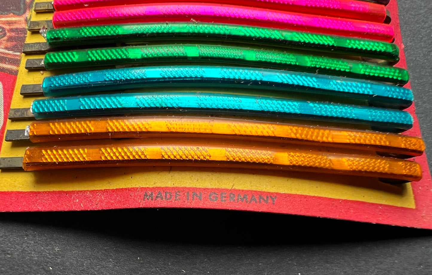 Glorious Burlesque Display Card of 1940s Hairpins Made in Germany