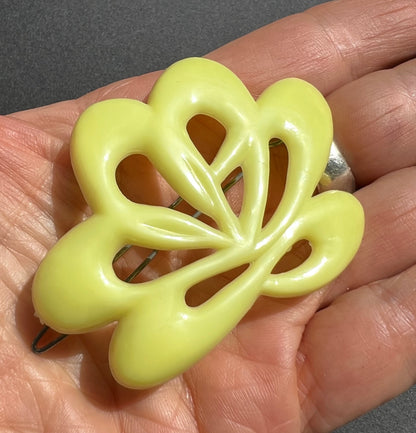 Big Lemon Yellow 1960s Hair Clip