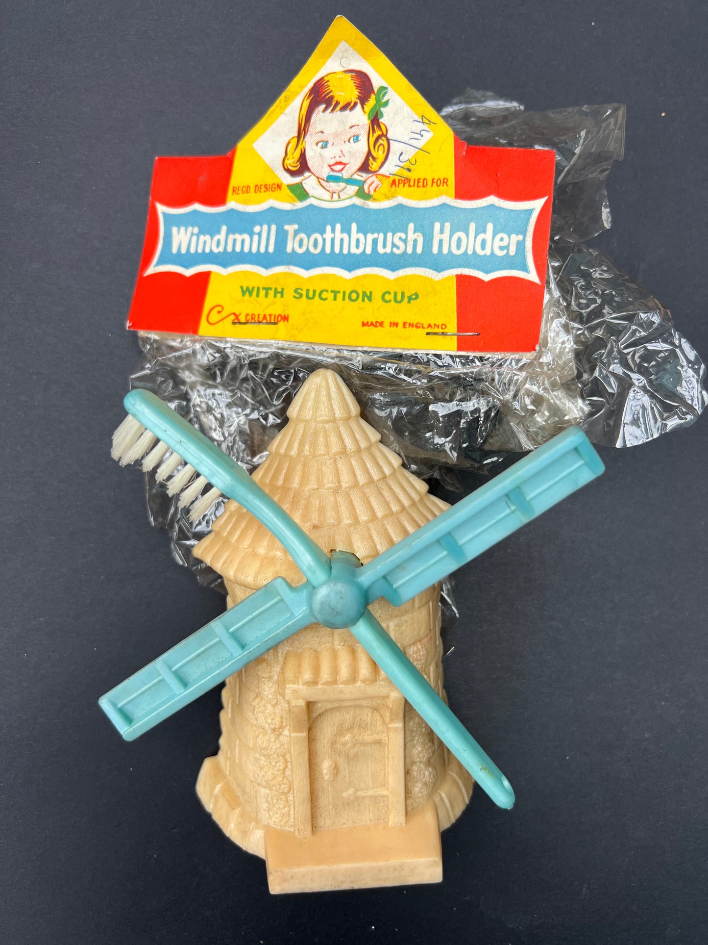 Clever 1950S COMBEX CREATION Windmill Toothbrush Holder