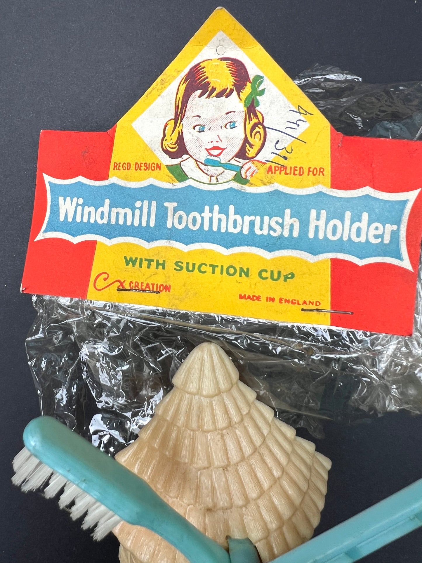 Clever 1950S COMBEX CREATION Windmill Toothbrush Holder