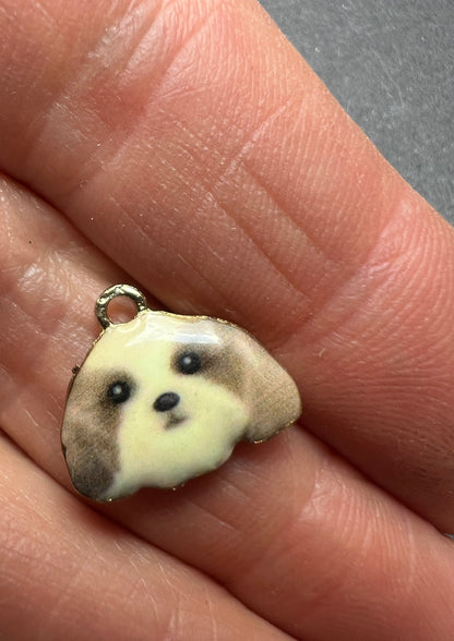Soft and Cuddly Enamel Dog Charm - 1.5cm Wide