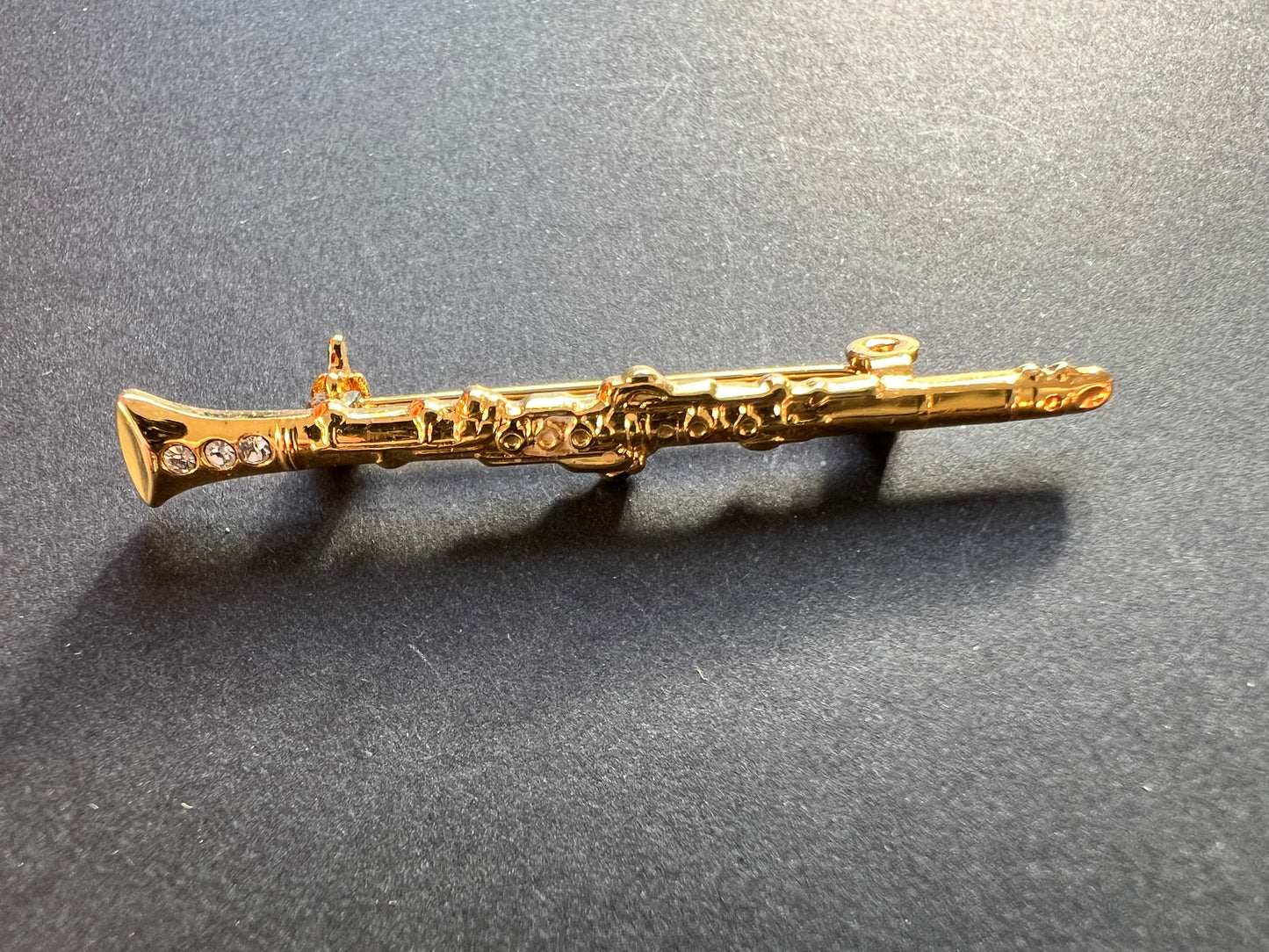 1970s Elegant Clarinet Brooch