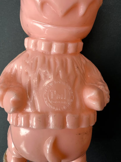 Happy Vintage Pink Pig Rattle
